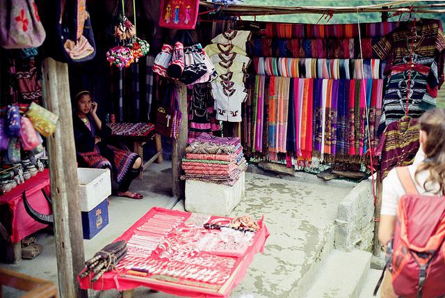 The wide range of brocade products are available in Cat Cat Village